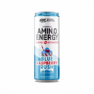 Optimum Nutrition ESSENTIAL AMIN.O. ENERGY+ Electrolytes Sparkling *new* Blue Raspberry Rush 355ml * 12 Cans (12 Servings) | LO5903186