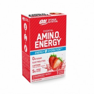 Optimum Nutrition Essential AMIN.O. ENERGY + Electrolytes Strawberry Burst 7 Stick Packs (7 Servings) | BK8763591