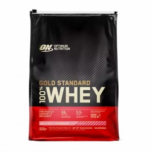 Optimum Nutrition GOLD STANDARD 100% WHEY™ Delicious Strawberry 10 lb (146 Servings) | DU0265748