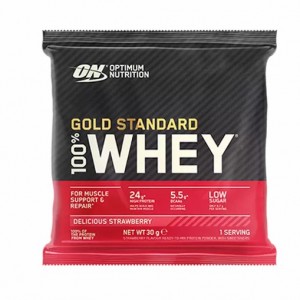 Optimum Nutrition Gold Standard 100% Whey Powder Sachets Delicious Strawberry 1 sachet (30 grams) | SW1436098