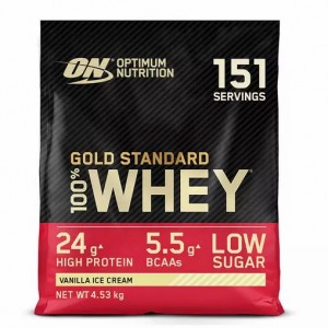 Optimum Nutrition Gold Standard 100% Whey Protein Powder Vanilla Ice Cream 4.53 kg (151 Servings) | BD8291673