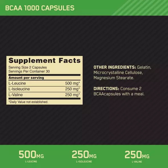 Optimum Nutrition BCAA 1000 60 Capsules (30 Servings) | XH1023968