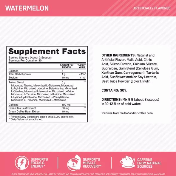 Optimum Nutrition ESSENTIAL AMIN.O. ENERGY® Watermelon 1.29 lb (65 Servings) | LC1067253