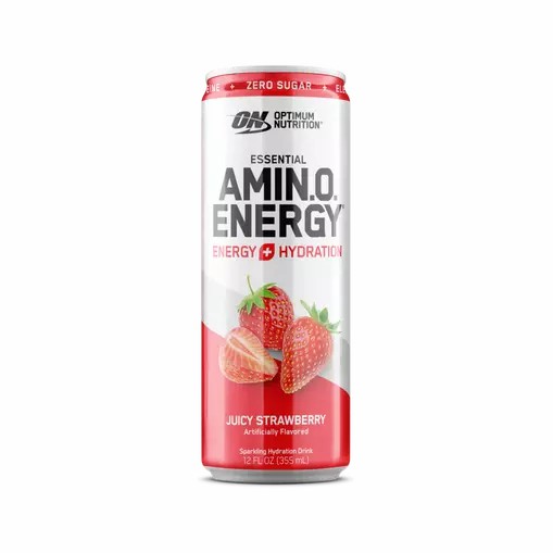 Optimum Nutrition ESSENTIAL AMIN.O. ENERGY+ Electrolytes Sparkling Juicy Strawberry 355ml * 12 Cans (12 Servings) | GD5832907