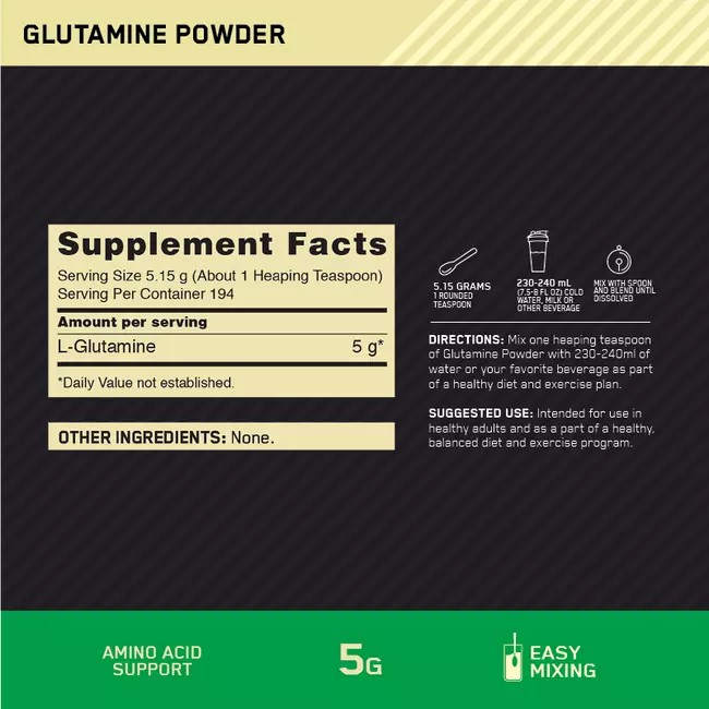 Optimum Nutrition Glutamine Powder Unflavoured 1kg | OB1356098