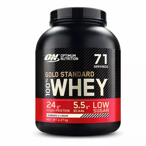 Optimum Nutrition Gold Standard 100% Whey Protein Powder Cookies & Cream 2.27 kg (71 Servings) | OY1592376