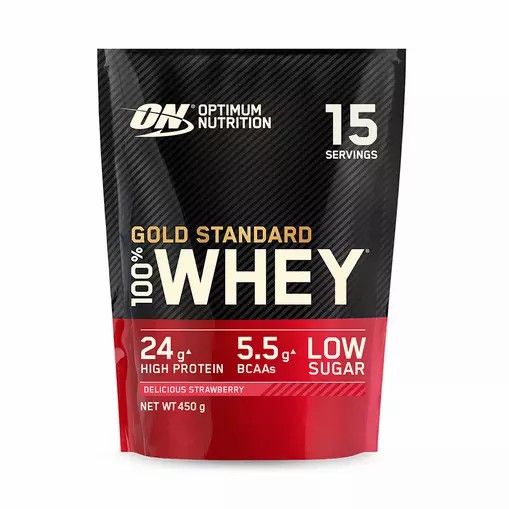 Optimum Nutrition Gold Standard 100% Whey Protein Powder Delicious Strawberry 450 grams (15 Servings) | ZI5374290