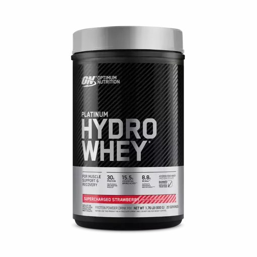 Optimum Nutrition PLATINUM HYDROWHEY™ Supercharged Strawberry 1.76 lb (20 Servings) | KB7308512