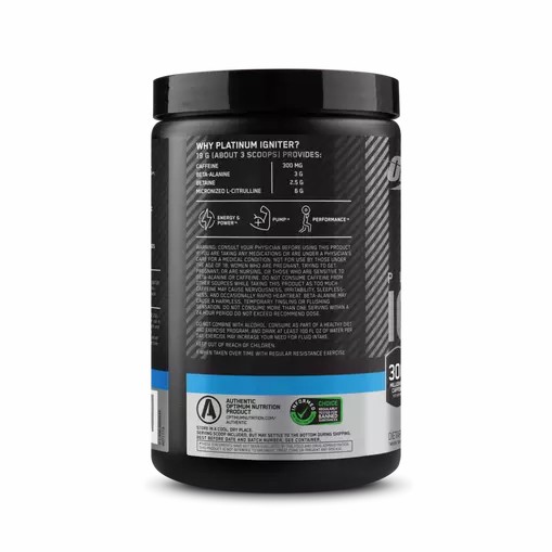 Optimum Nutrition Platinum Igniter Blue Raspberry Freeze 0.84 lb (20 Servings) | DO3951287