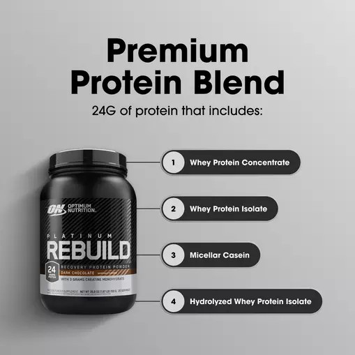 Optimum Nutrition Platinum Rebuild Dark Chocolate 1.67 lb (20 Servings) | TK3628574