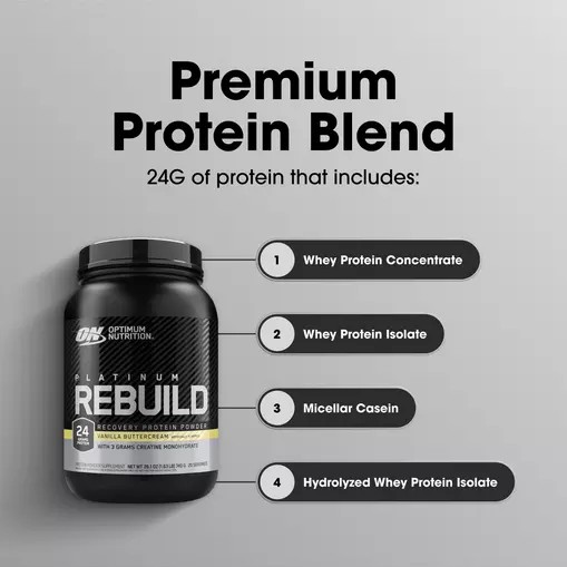 Optimum Nutrition Platinum Rebuild Vanilla Buttercream 1.63 lb (20 Servings) | NY9285341