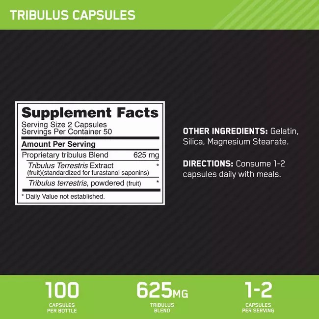 Optimum Nutrition Tribulus Caps 100 Capsules (50 Servings) | JN9581763